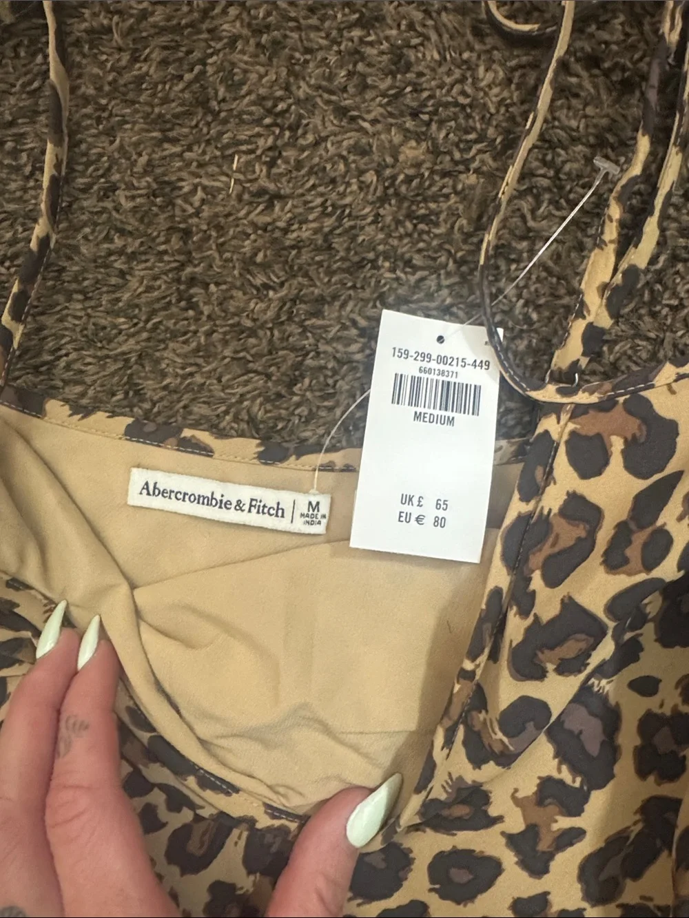Abercrombie & Fitch Leopard Print Maxi Slip Dress - Beige & Black